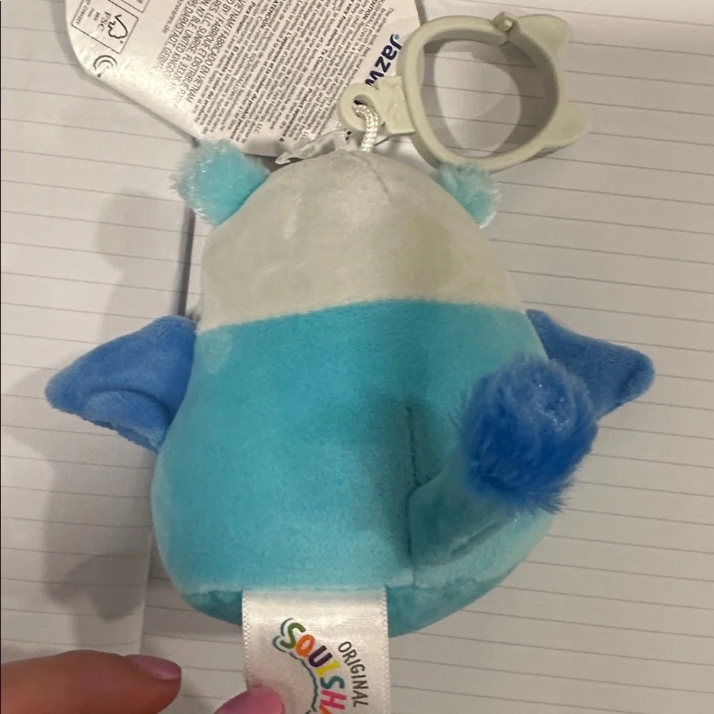 NWT 3.5” Duane‎ the Owl Keychain Clip Squishmallow